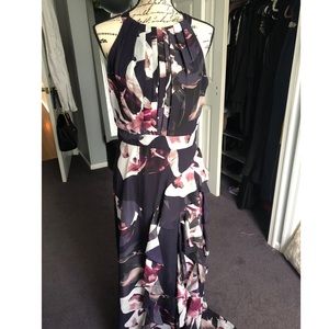 Betsy & Adam Purple Floral Maxi Dress